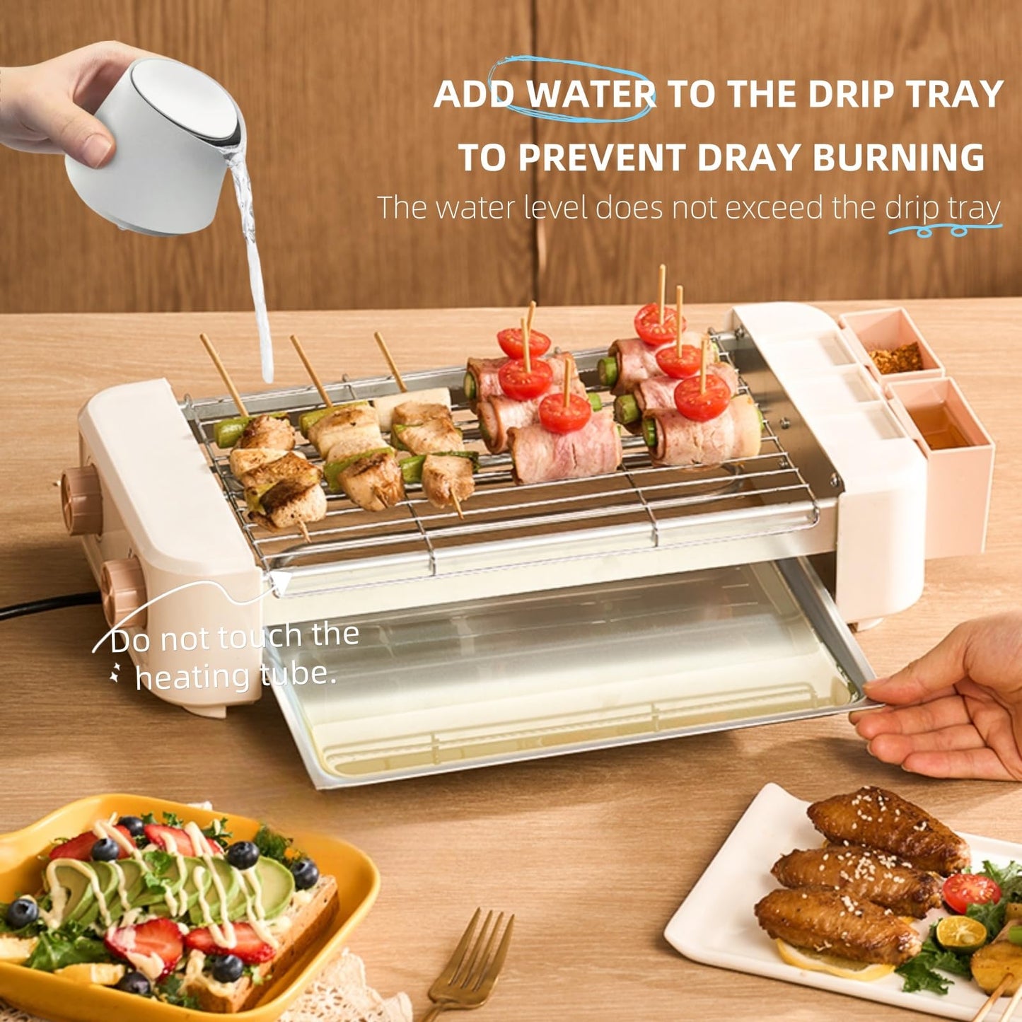 Hot Dog Roller, 3 in 1 Hot Dog Machine 6 Rollers, 3-Speed Control Hotdog Roller Grill 5ft Cord, Non-Stick Removable Grilling & BBQ Plates, for Family Gatherings & Outdoor BBQ