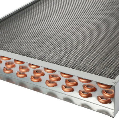 20x20 Heat Exchanger Water To Air, Forced Air Heating with 1" Copper Ports Hot Water Coil for Outdoor Wood Furnaces, Residential Heating