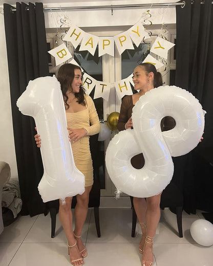 Number 13 Balloon by [Brand Name] - 40-Inch White Birthday Decoration for 13th Party Supplies