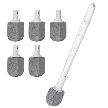 ENWARUTU Upgrade Pumice Stone Toilet Bowl Cleaner,Bathroom Cleaner Brush Toilet Wand Refills with 30CM Long Handle for Remove Hard Water Stains with 1 Wand+ Pumice Stones (5 Pack)