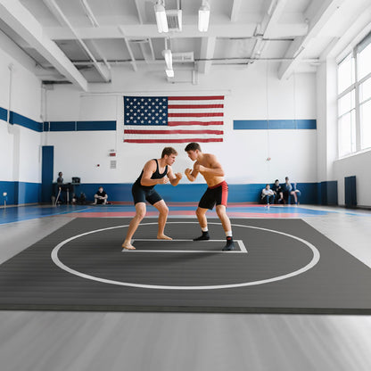 Kaoshan Multi-Size Foam/Inflatable Wrestling Mat - Durable Jiu Jitsu Mats, 10'x10' Wrestling Mats for Home, Flexi Roll Judo Training Mat for MMA, Grappling,BJJ, Martial Arts & Boxing
