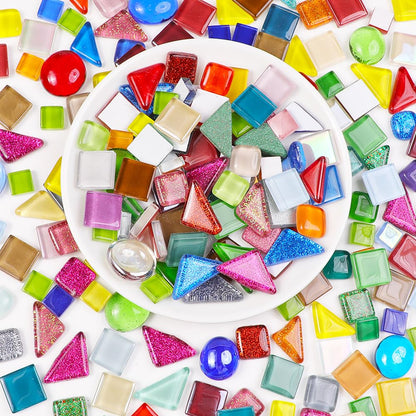 1 LB Mixed Crystal Glass Mosaic of Different Sizes, Loose DIY Mosaic Art Hobbies Craft Material, Accessories, Mosaic Supplier (DS302)