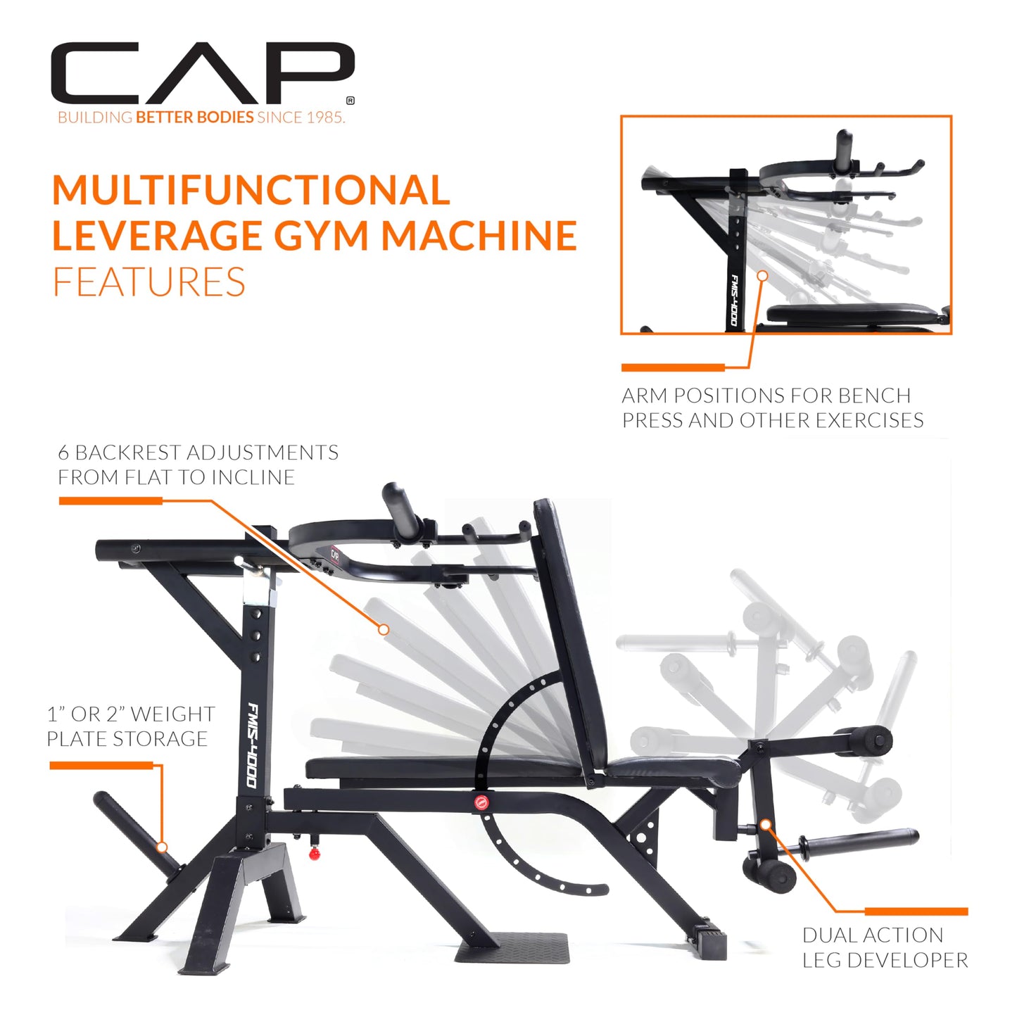 Cap Barbell Multifunctional Leverage Gym Machine for Full-Body Strength Training