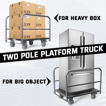 Panel Cart, Heavy Duty Flatbed Cart with 5In Swivel Caster 2000LBS Weight Capacity Lumber Drywall Mattress Cart Transporting Heavy Loads with Ease and Efficiency 2PCS Straps for Platform Truck