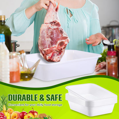 Wesiti 20 Pack 9L Commercial Bus Tubs Plastic Tub Utility Dish Bin Wash Basin Tote Box Meat Lugs Dish Pan Restaurant Supplies for Food Service Storage Butchering Fast Food Organization Kitchen, White