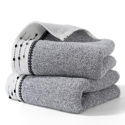 YiLUOMO Grey Hand Towels Tiny Furball Decorative Design Super Soft 100% Terry Cotton Highly Absorbent Bathroom Hand Towel for Home, Hotel, Spa, Pool, Gym 13 x 29 Inch, 2 Pack