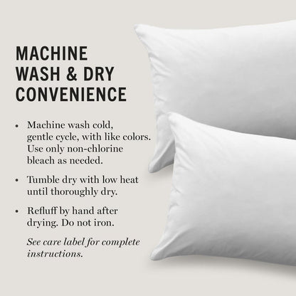 Martha Stewart Heriloom Jacquard Down Alternative Pillows, King Size Set of 2 - Medium Support for Stomach, Back and Side Sleepers