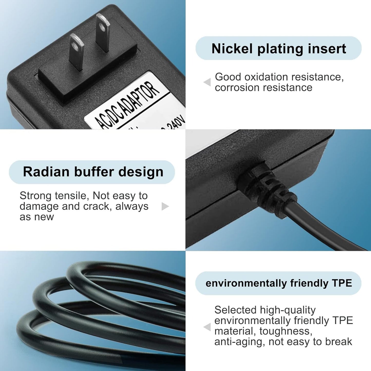 19V AC DC Charger Power Cord for Eufy RoboVac 11S 12 15C 25C 30C 35C, Pure Clean PUCRC 15 25 26B 90, Coredy R580 R650