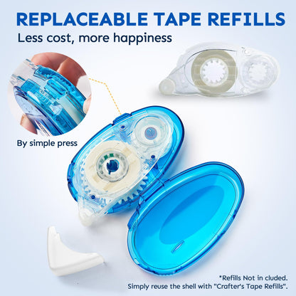 Tmol 4 Pack Scrapbook Tape, 26 Ft x 0.31 in Double Sided Tape Roller, Permanent Adhesive Tape Dispenser Runner, Photo-Safe Glue Tape Roller for Scrapbooking, Crafts and Arts Projects, Smooth & Clean