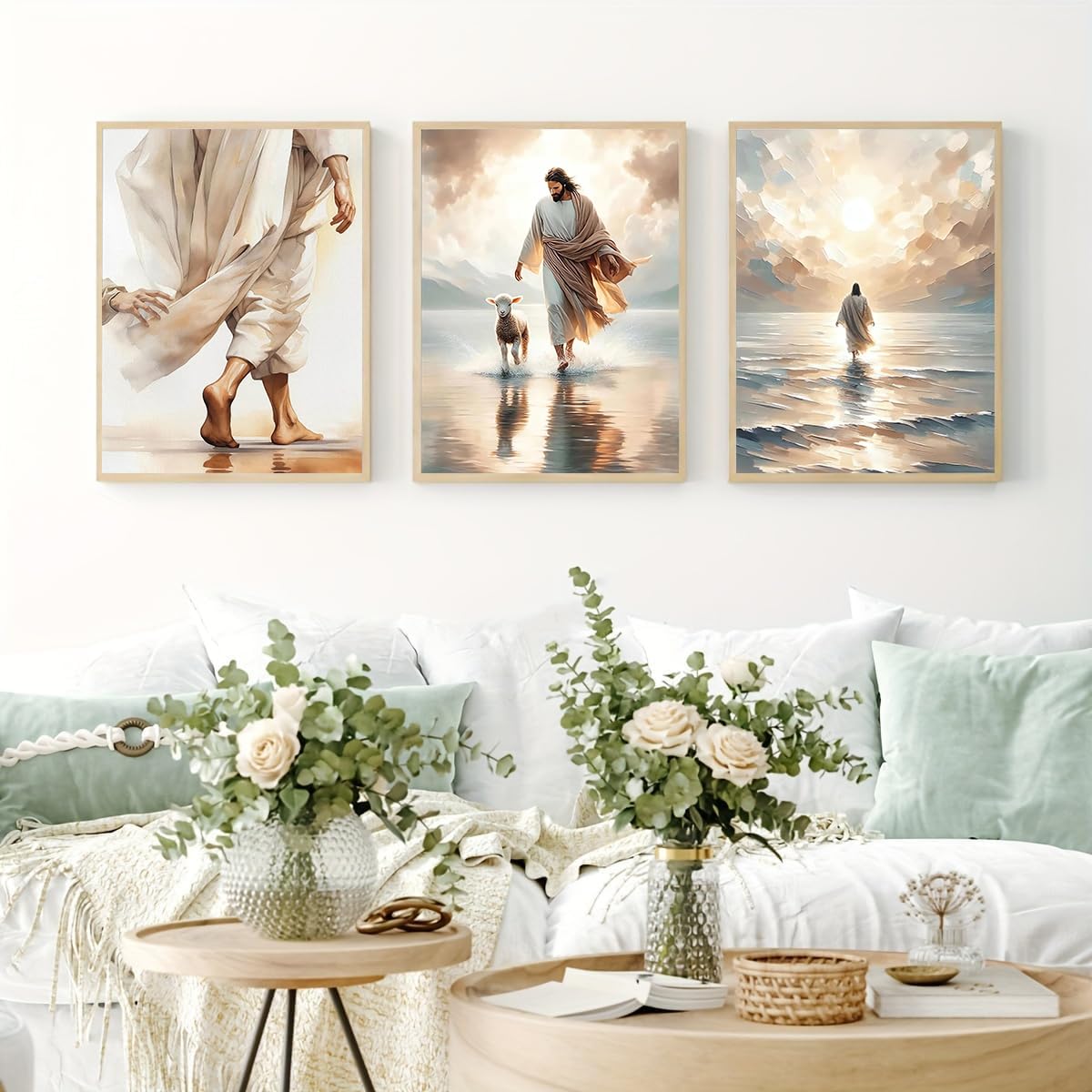 YOLENIX Diamond Art Kits for Adults Beginner,3pack Jesus DIY Modern Diamond Painting Kits 5D Diamond Dots Gem Art Crafts with Tools,Round Full Drill Crafts for Home Wall Decor&Gift-12x16in