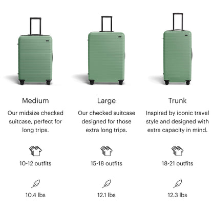 Away Large Checked Luggage - 29-Inch Lightweight Hardside Suitcase with Four WhisperGlide 360° Spinner Wheels, Interior Compression System, TSA-Accepted Lock - Sea Green