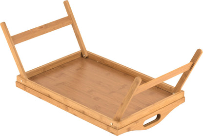 Home-It Bed Table Tray with Folding Legs - Bamboo Breakfast Tray with Handles for Bed, Sofa, Eating and Laptops, Snacking and Working