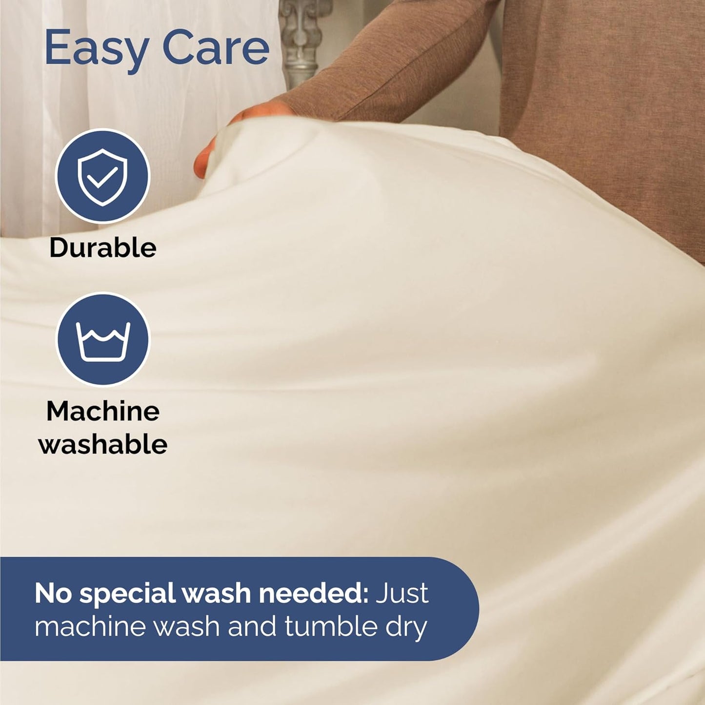 Skiennix Twin Size Sheet Set - Comfy Cooling Bed Sheets - Ultra-Soft, Deep Pockets, Wrinkle-Free - Off White