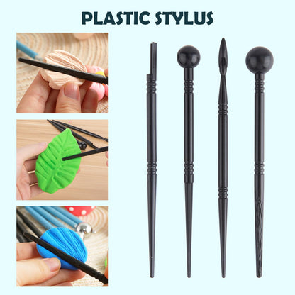 Thyrflen 18PCS Silicone Clay Sculpting Tools, Silicone Painting Brushes Kit, Clay Shaper Tool for Nail Art, Dotting, Shaping, Modeling, Air Dry Clay, Pottery, Ceramics, Polymer Clay, Crafts Supplies