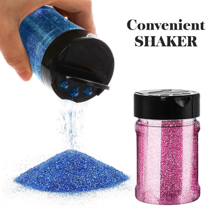 Yesland 20 Pack Plastic Spice Jars Bottles, 5 Oz PET Spice Containers BPA Free with Black Cap, Empty Seasoning Jars Glitter Storage Containers for Storing Spice Herbs Powders Glitter