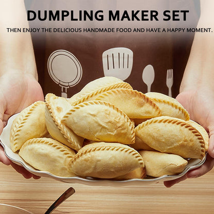 MUMSUNG Dumpling Maker, Empanadas press mold maker Set with Dough Cutter, Dumpling Mold Set for Pierogi, Pastelitos, Calzone, Turnovers, Chinese Dumpling White 3sizes (4"+3"+2.6")