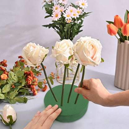 Verkelly 6 Packs Large Round Floral Foam Blocks - 6.49" Dry Floral Foam for Artificial Flower Arrangements