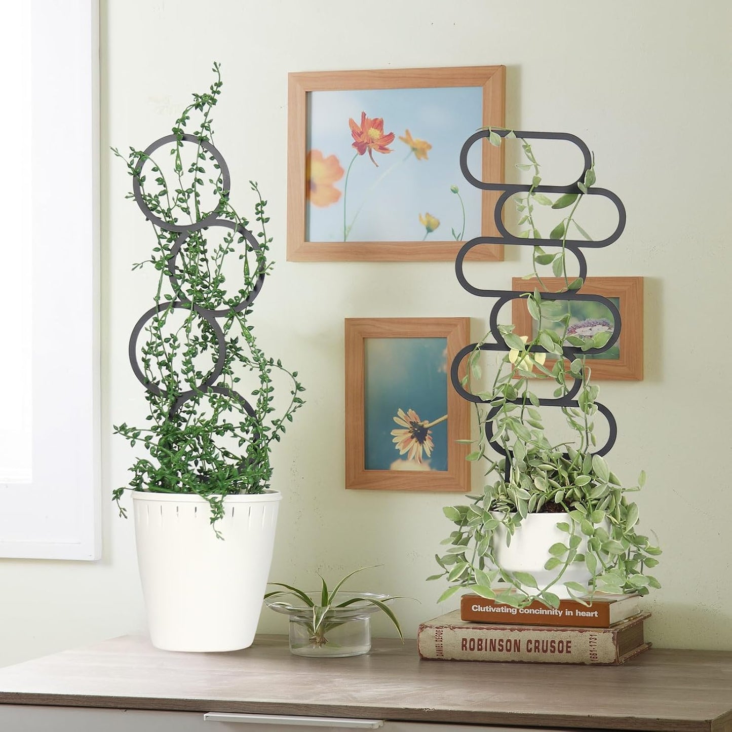 KOYILTD 4 1) Pcs Trellises for Climbing Plants Indoor Metal Climbing Plant Support Metal Plant Trellis for Pots Garden