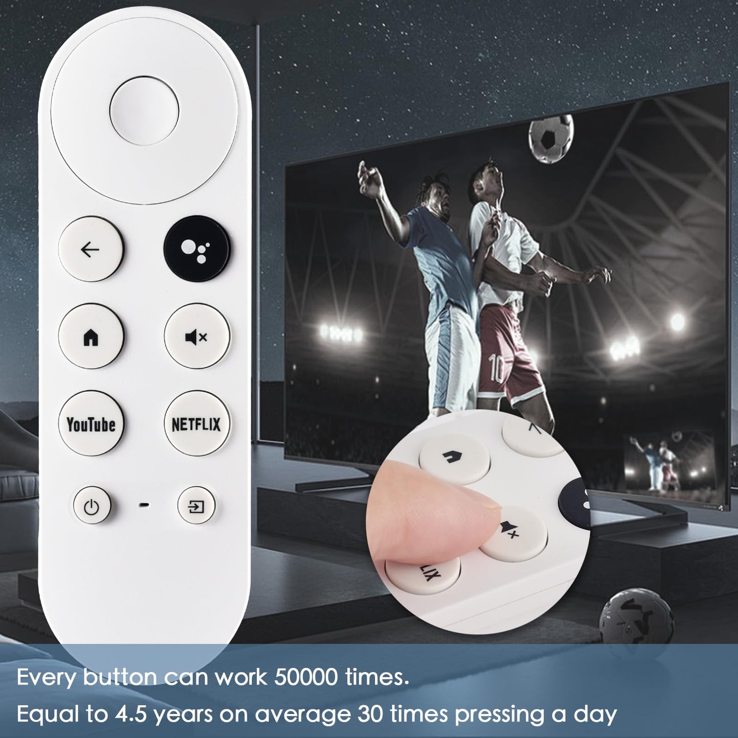 for TCL Google TV Remote, RC813 for Voice Replacement Control,for Android Mini-LED QLED 4K UHD Smart Television, with 6 Shortcut Buttons for NEIFLX/Prime/YouTube/TCL/Apple TV Buttons