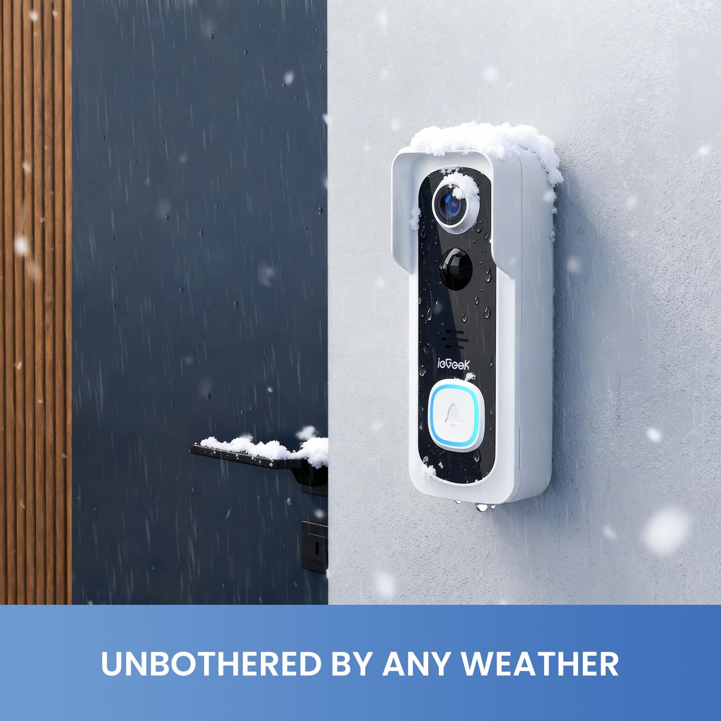 ieGeek Doorbell Camera Wireless No Subscription - Wireless Video Doorbell with Chime, Doorbell with Camera 1080P, Voice Changer, 2-Way Audio, PIR Motion Detection, Only 2.4Ghz WiFi, Works with Alexa