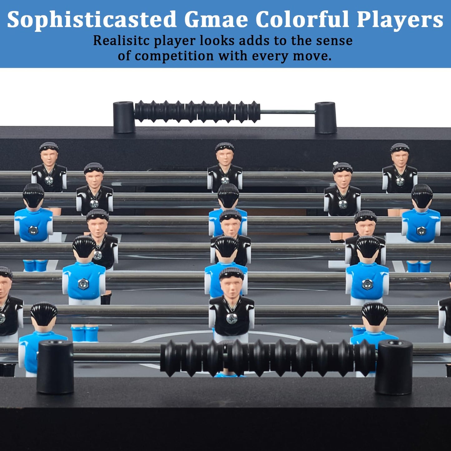 IKAYVOTO 54 Inch Full Size Regulation Foosball Table | Competition Sized Arcade Soccer Game Table for Home, Office or Game Room - Includes 4 Balls, 2 Cup Holders