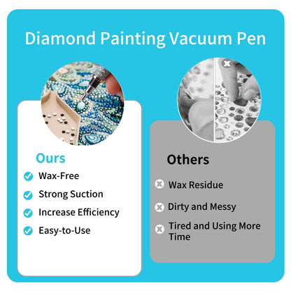 Electric Diamond Painting Pen, Diamond Art Pen, Wax-Free Vacuum Diamond Painting Pen, 3 Adjustable Suction Levels Diamond Art Pens Tools (Pink)