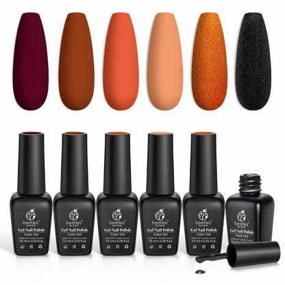 Beetles Halloween Gel Nail Polish Set – Wicked Mystic 8 Colors Gel Polish Kit, Gold Silver Black Green Blue Cat Eye Purple Red Glitter with Nail Art Accessories UV LED Soak Off Manicure Gift for Women