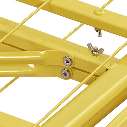 Modway Horizon Folding Metal Mattress Bed Frame, Twin Size, Yellow, Replaces Box Spring