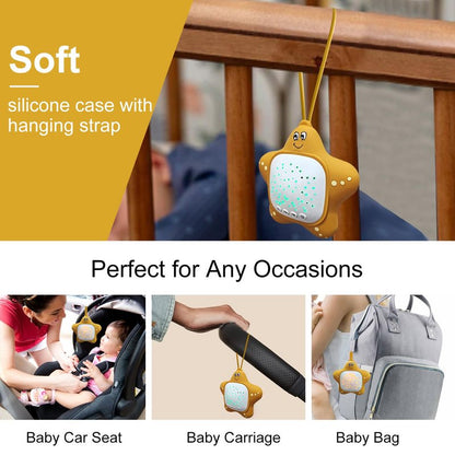 Portable White Noise Machine for Baby | Sleep Aid Music Lullaby Sound Machine with Star Projector for Nursery, Home, Travel | Gift for Infants, Toddlers, Kids
