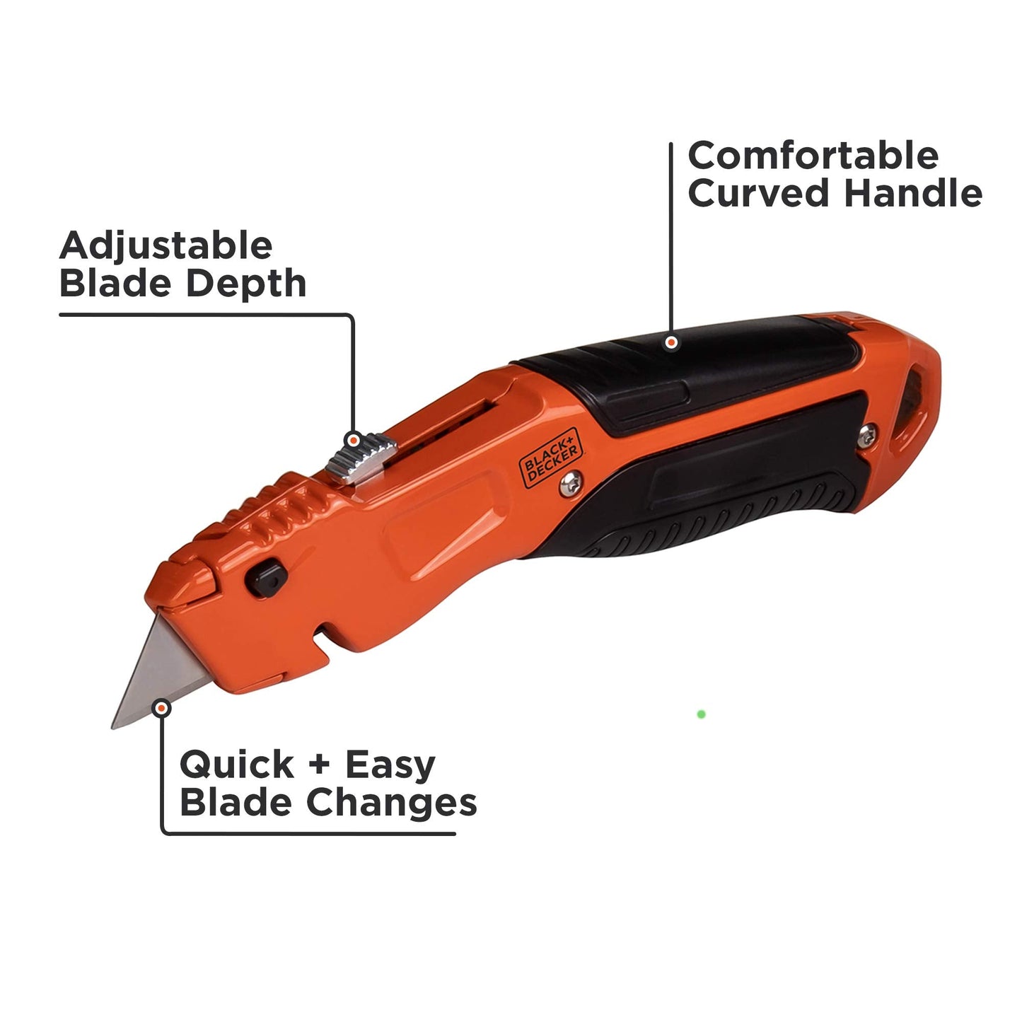 BLACK+DECKER Utility Knife, Retractable, Quick Change Blade, 2-Pack (BDHT1039495APB)
