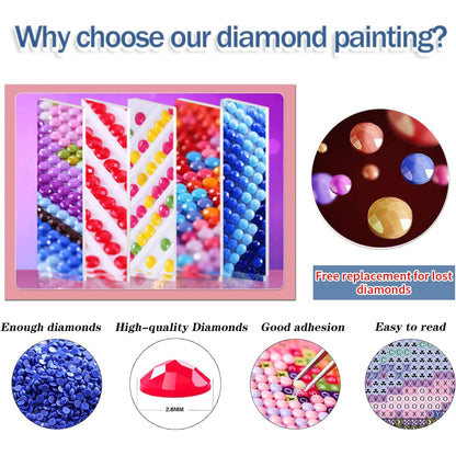eimivrc 4 Pcs Diamond Painting Kits for Adults-Diamond Art Kits for Adults,DIY Painting for Adult Full Drill Diamond Painting Kits for Home Wall Decor(10x13.8 inch)