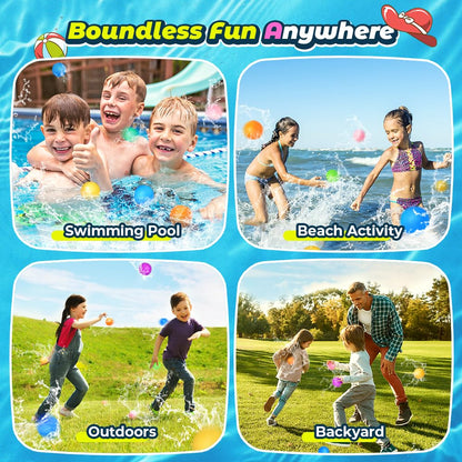 16Pcs Reusable Water Balloons for Kids, Pool Beach Water Toys for Boys and Girls, Summer Toy for Outdoor Games