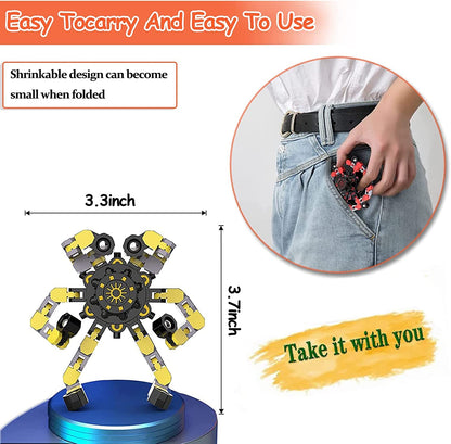 12 Pack Funny Sensory Fidget Toys,Deformable Chain DIY Robot Spinners Fingertip Stress Relief Gyro Toy Birthday Gifts Easter Basket Goodie Bag Stuffers Classroom Prizes Party Favors for Kids Adults
