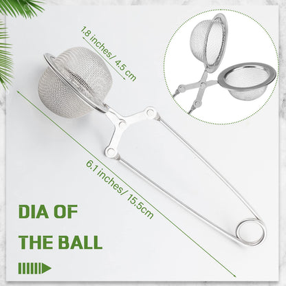 Yinder Loose Leaf Tea Infuser Stainless Steel Mesh Snap Tea Ball Strainers with Handle Metal(Silver)