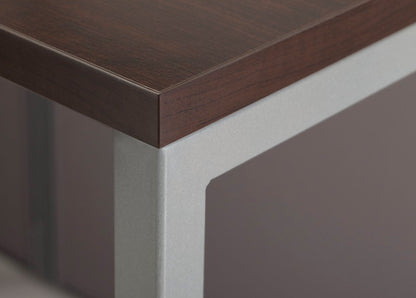 Bush Business Furniture Easy Office 60W 4 Person Cubicle Desk with File Cabinets and 45H Panels in Mocha Cherry