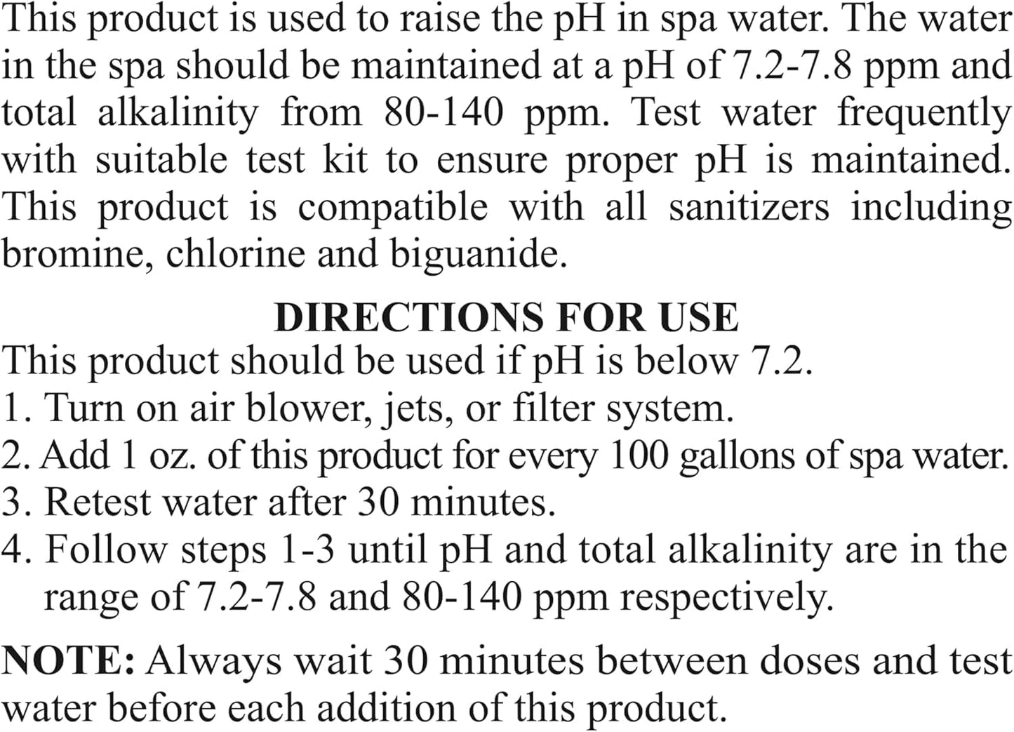 1-Quart 2-Pack Pool Mate Premium Increase pH, Liquid pH Increaser for Hot Tub, Made in USA