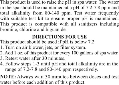 1-Quart 2-Pack Pool Mate Premium Increase pH, Liquid pH Increaser for Hot Tub, Made in USA