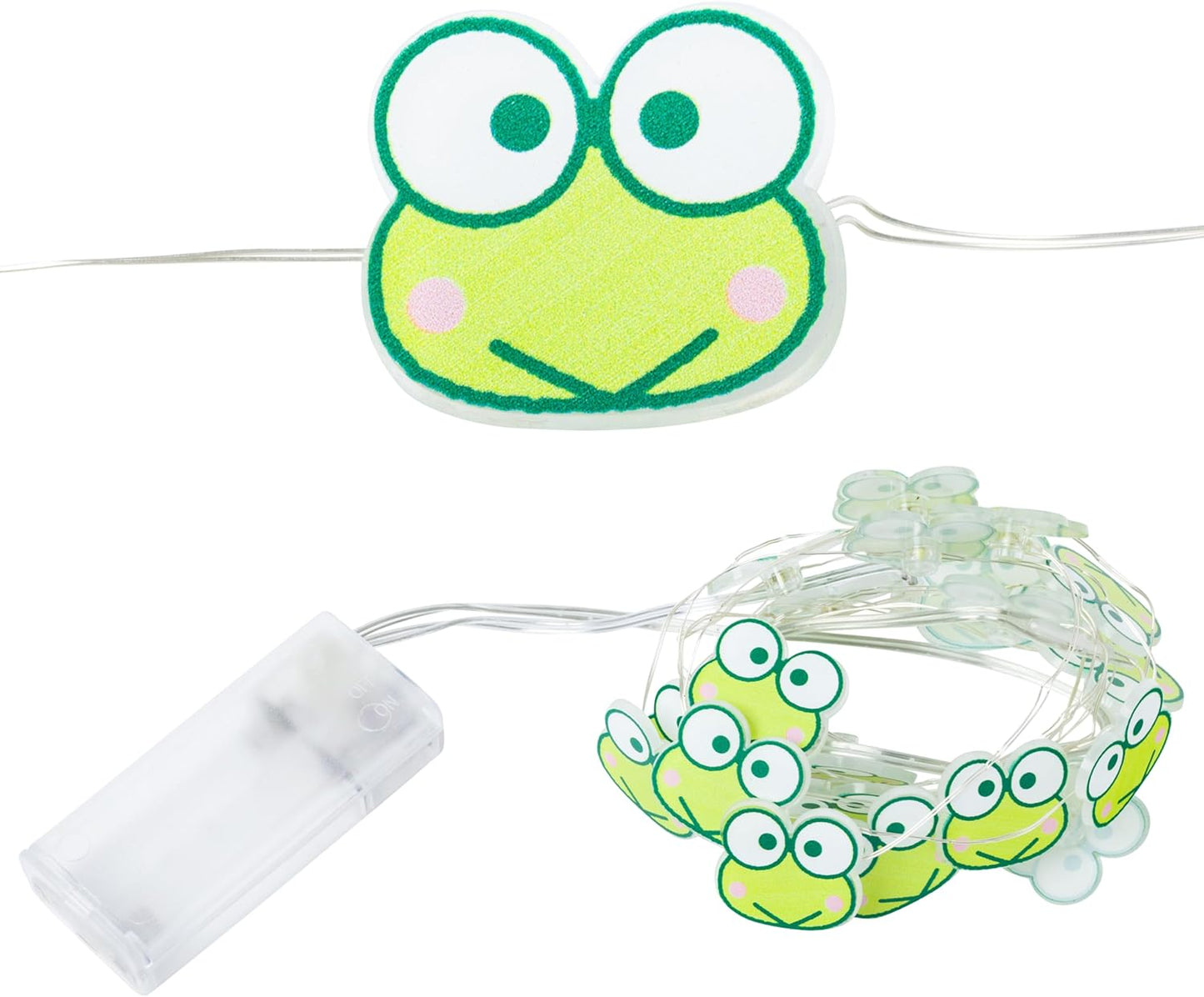 20ct 7 (2 Silver Buffalo Sanrio Hello Kitty and Friends Keroppi Decorative String Lights, Feet Long, Battery Powered AA