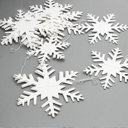OuMuaMua Winter Christmas Hanging Decorations - 12PCS 3D Large Silver Snowflakes & 12PCS White Paper Snowflakes Garland