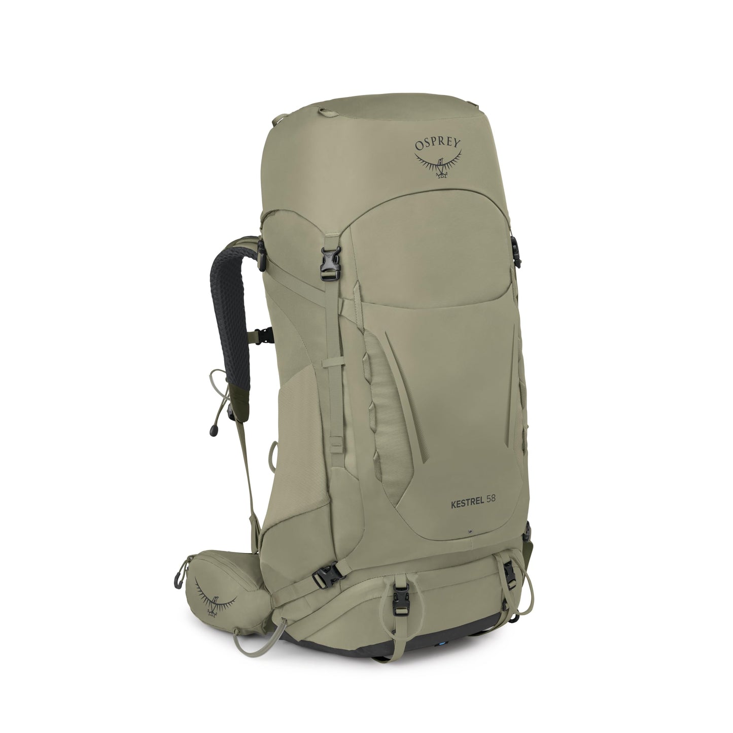 Osprey Kestrel 58L Men's Backpacking Backpack - Hiking & Camping Bag with Waterproof Raincover, Olive Tan, Large/X-Large