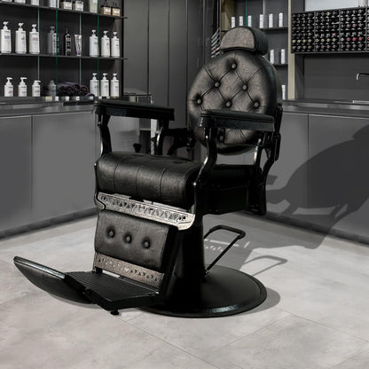WINEDYOUNG Heavy Duty Vintage Recline Barber Chair All Purpose Reclining Salon Chair 360° Rotatable Barber Chair, Hydraulic with Headrest, Professional Salon Beauty Spa Shampoo Equipment