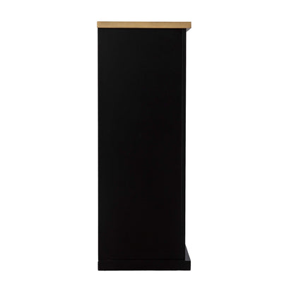 SEI Furniture Cardington Color Changing Fireplace, Black/Natural