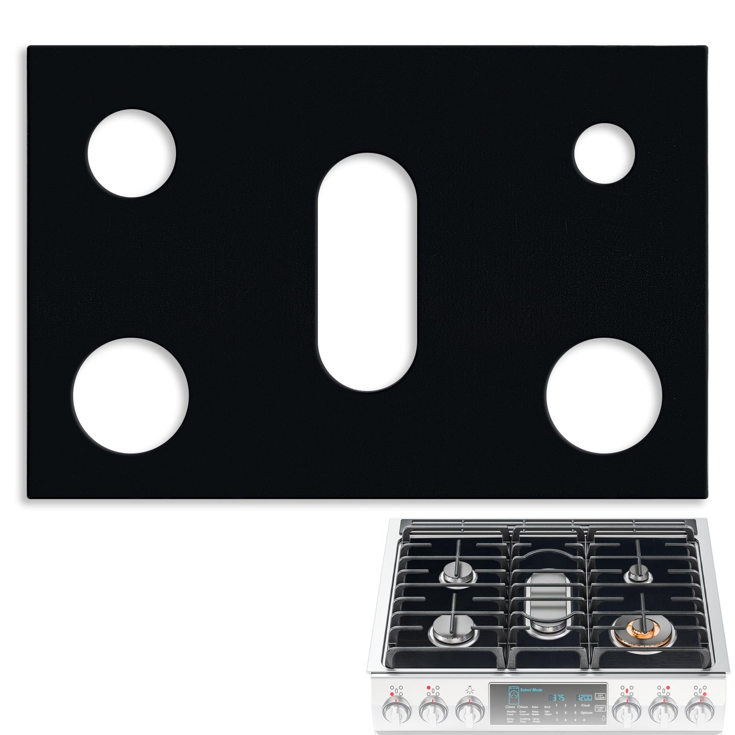 PWEOW Stove Top Covers for Gas Burners, Gas Stove Burner Liners for Samsung Stove Guard Stove Top Protector, Non-Stick and Washable, for Kitchen Cooking, Reusable