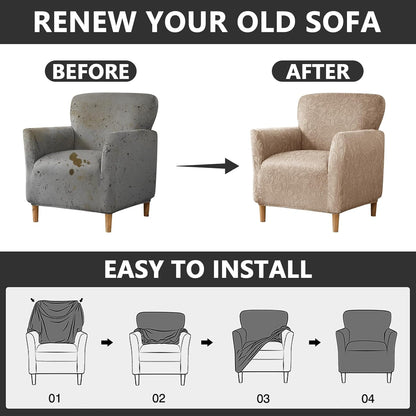 1-Piece Stretch Modern Banquet Armchair Slipcover Accent Chair Covers with Arms Soft Chair Slipcovers for Living Room