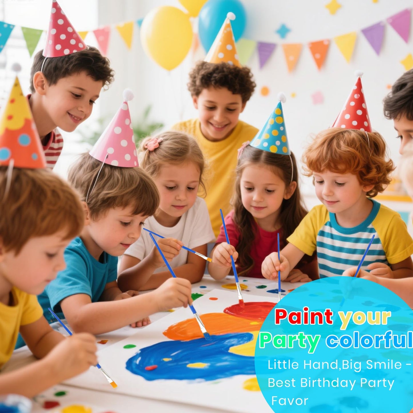 12 Pack Mini Acrylic Paint Set, 12 Colors Washable Acrylic Paint Strips with 24Pcs Painting Brushes for Kids&Adults Paint, 168 PCS Kids Painting Kit for Birthday Party Favor, Classroom, Art Gift