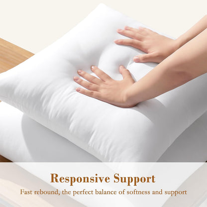 Puredown® Pillow Inserts - Fluffy Down Alternative Square Sham Stuffers | Set of 2, 18x18 Inches