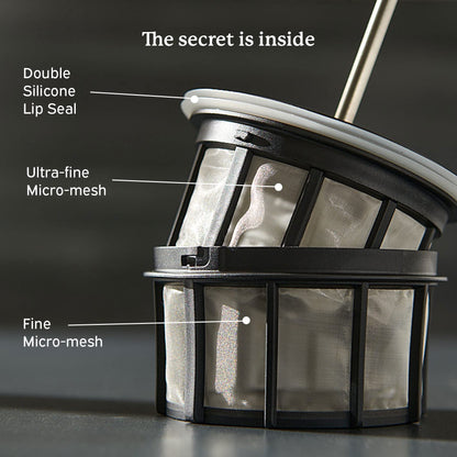 ESPRO - P7 French Press - Double Walled Stainless Steel Insulated Coffee and Tea Maker with Micro-Filter (Polished Stainless Steel, 18 Oz) Coffee Paper Filters (100 Count)