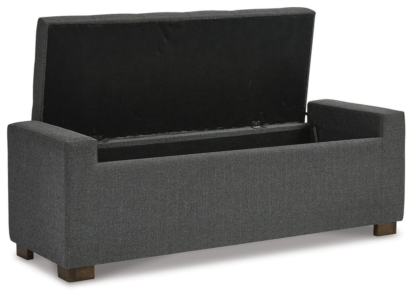 Signature Design by Ashley Cortwell Ottoman Tufted Entryway Storage Bench, Charcoal Gray