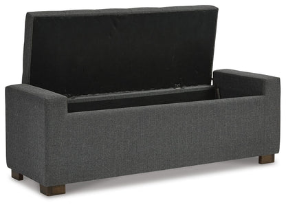 Signature Design by Ashley Cortwell Ottoman Tufted Entryway Storage Bench, Charcoal Gray