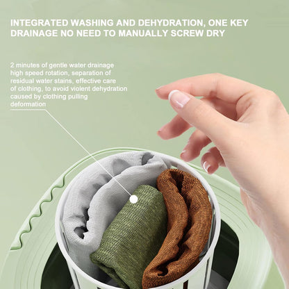 Portable Washing Machine, 6L Foldable Washer and Spin Dryer for Underwear Socks Towels, Mini Bucket Washer